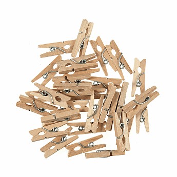 Natural Wooden Clothes Pegs - Click to Enlarge