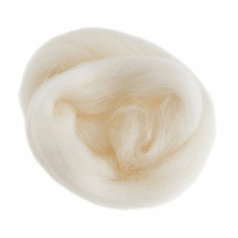 Natural Wool Roving 10g White - Click to Enlarge