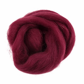 Natural Wool Roving 10g Wine - Click to Enlarge