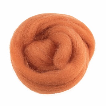 Natural Wool Roving 10g Orange - Click to Enlarge