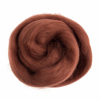 Natural Wool Roving 10g Sienna - Click to Enlarge