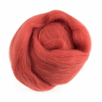 Natural Wool Roving 10g Cranberry - Click to Enlarge