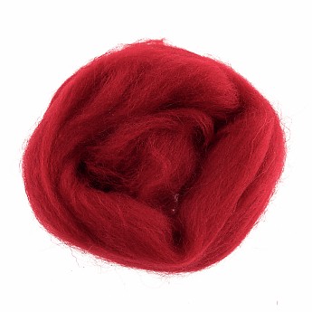 Natural Wool Roving 10g Dark Red - Click to Enlarge