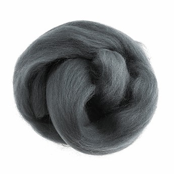 Natural Wool Roving 10g Dark Grey - Click to Enlarge