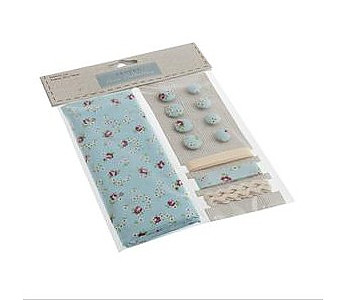 Cotton Craft Set with Fabric: Blue Ditsy