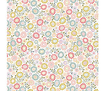Flo's Little Flowers - Daisy all over on White - Click to Enlarge