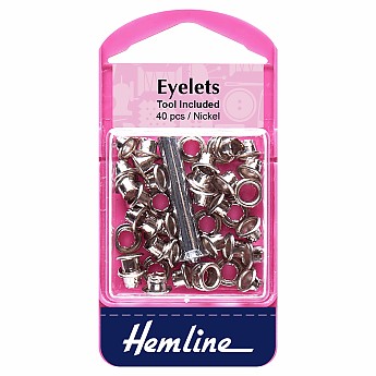 Eyelets with Tool 5.5mm Nickel - Click to Enlarge