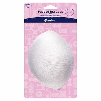 Padded Bra Cups Medium White - Click to Enlarge