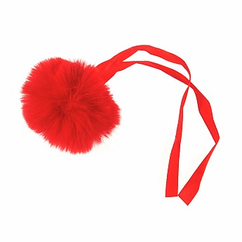 Pom Pom Faux Fur 6cm Red - Click to Enlarge