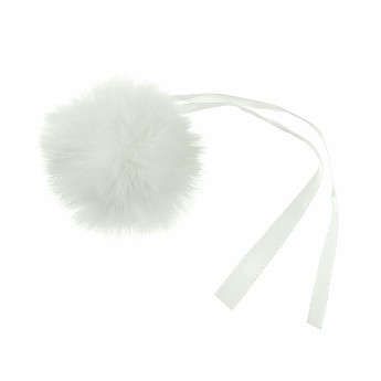 Pom Pom Faux Fur 6cm White - Click to Enlarge