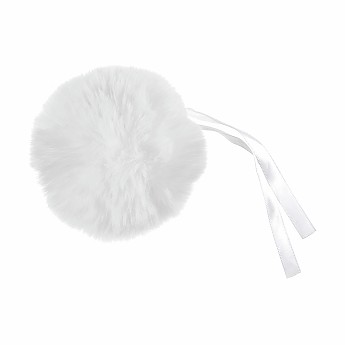 Pom Pom Faux Fur 11cm White - Click to Enlarge