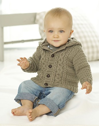 BABY ROUND NECK & HOODED JACKETS IN SNUGGLY DK - Click to Enlarge