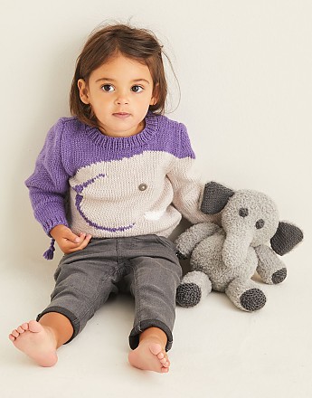 ELEPHANT SWEATER IN SNUGGLY CASHMERE MERINO & SNUGGLY BUNNY - Click to Enlarge