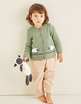 SHEEP CARDIGAN IN SNUGGLY CASHMERE MERINO & SNUGGLY BUNNY - Click to Enlarge