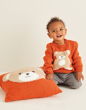 TEDDY SWEATER IN SNUGGLY CASHMERE MERINO & SNUGGLY BUNNY - Click to Enlarge