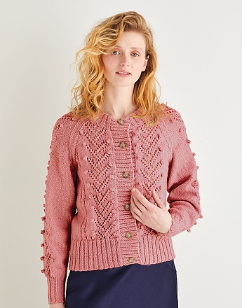 LACE AND BOBBLE CARDIGAN IN SIRDAR COUNTRY CLASSIC DK - Click to Enlarge