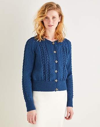 LACE TEXTURED CARDIGAN IN SIRDAR COUNTRY CLASSIC DK - Click to Enlarge