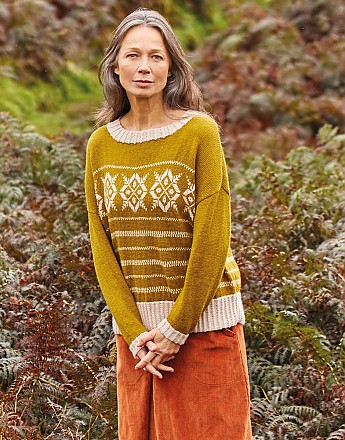 FAIRISLE STRIPED SLOUCHY SWEATER IN SIRDAR COUNTRY CLASSIC 4 PLY - Click to Enlarge