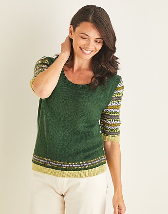 PATTERN SLEEVE SWEATER IN SIRDAR COUNTRY CLASSIC 4 PLY - Click to Enlarge