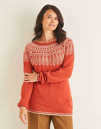 FAIRISLE YOKED SWEATER IN SIRDAR COUNTRY CLASSIC 4 PLY - Click to Enlarge