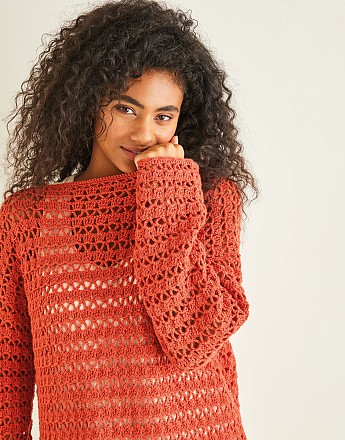 BOAT NECK CROCHET TUNIC IN SIRDAR COUNTRY CLASSIC 4 PLY - Click to Enlarge