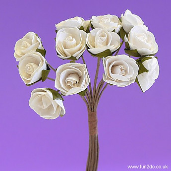 Delicate White Mini Open Rose Button Hole. - Click to Enlarge