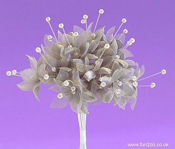 Grey Pearled Baby's Breath Flower  Button Hole. - Click to Enlarge