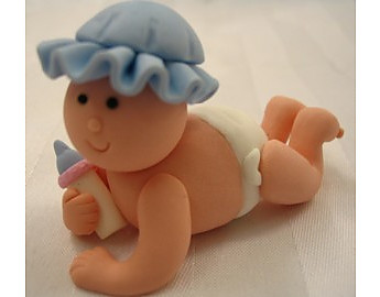 Christening Cake Topper Baby Boy - Click to Enlarge