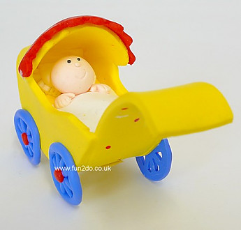 Baby and Pram Christening Cake Topper - Click to Enlarge