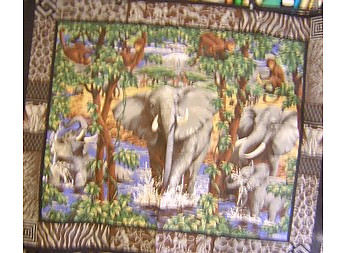 Elephant & Monkeys Wall Hanging - Click to Enlarge