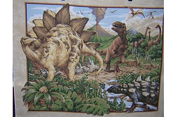 Dinosaurs With Cream Border Wall Hanging - Click to Enlarge