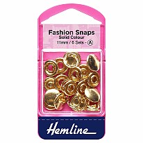 Fashion Snaps Solid Top 11mm Gold