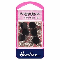 Fashion Snaps Solid Top 11mm Black