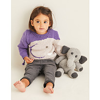 ELEPHANT SWEATER IN SNUGGLY CASHMERE MERINO & SNUGGLY BUNNY