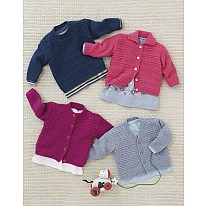 A SELECTION OF BABY CARDIGANS IN SNUGGLY 4 PLY