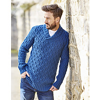 MAN'S SHAWL COLLAR SWEATER IN SIRDAR COUNTRY CLASSIC DK