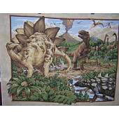 Dinosaurs With Cream Border Wall Hanging